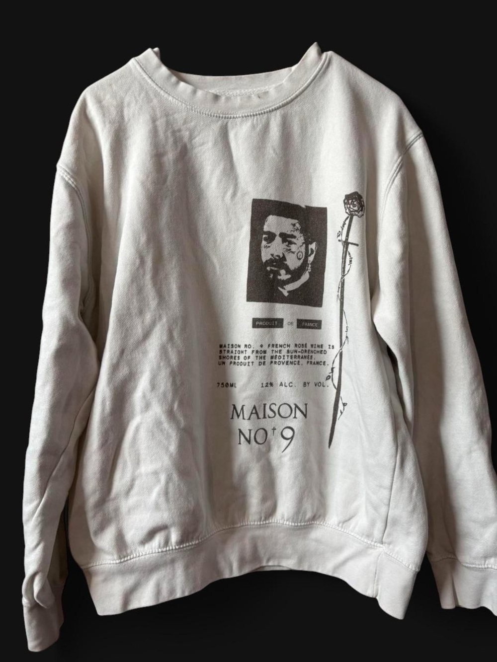 Post Malone Cream Graphic Crewneck Sweater